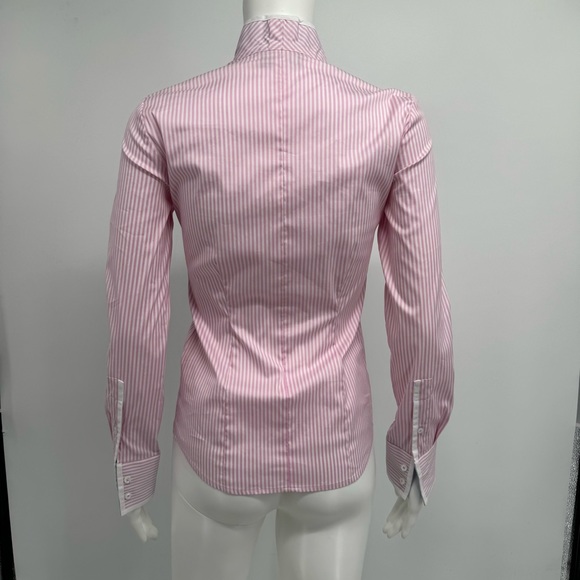 NWD Fior Da Liso Kara Button Shirt Women’s US 2 Pink Striped Cotton Blend New - Picture 2 of 16